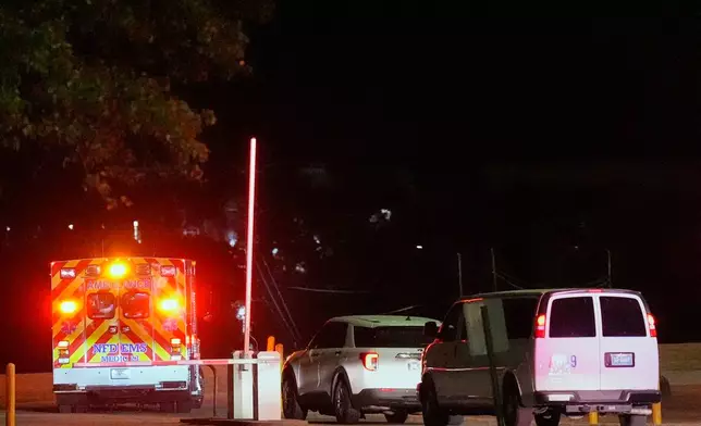 Emergency vehicles leave Riverbend Maximum Security Institution after the execution of Christa Pike was halted Wednesday, Sept. 30, 2026, in Nashville, Tenn. (AP Photo/George Walker IV)