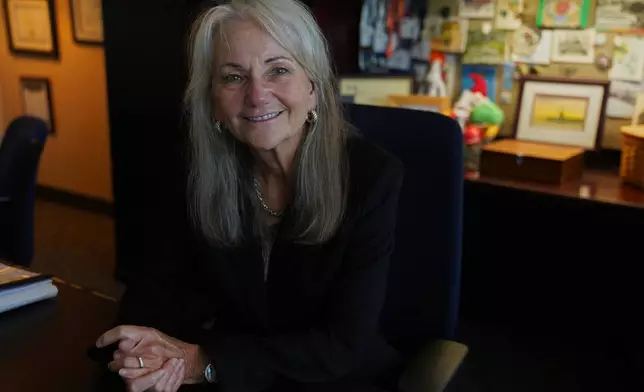 Alice Yoder, Lancaster County Commissioner, sits for a portrait in her office in Lancaster, Pa., on Wednesday, Oct. 7, 2026. (AP Photo/Jessie Wardarski)