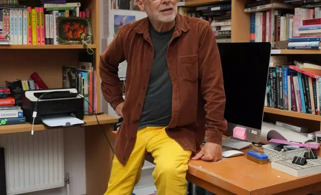 Brian Eno poses for a photograph during an interview in London, Tuesday, Sept. 29, 2026. (AP Photo/Kin Cheung)