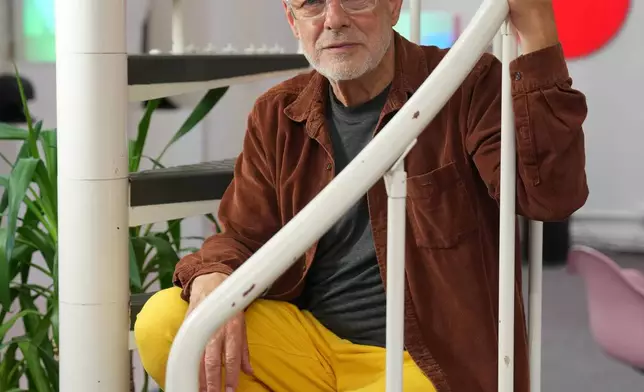 Brian Eno poses for a photograph during an interview in London, Tuesday, Sept. 29, 2026. (AP Photo/Kin Cheung)