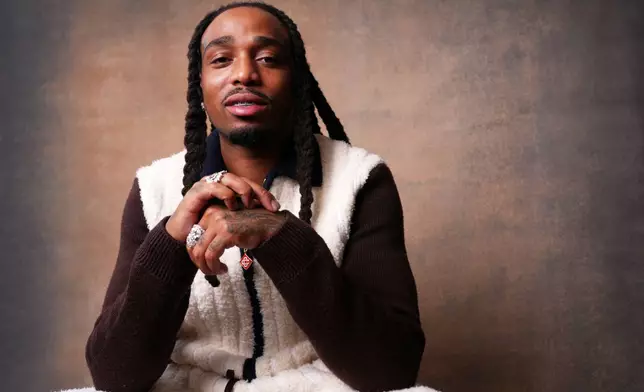 Quavo poses for a portrait on Wednesday, Sept. 30, 2026, in Los Angeles. (AP Photo/Chris Pizzello)