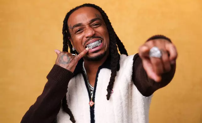 Quavo poses for a portrait on Wednesday, Sept. 30, 2026, in Los Angeles. (AP Photo/Chris Pizzello)