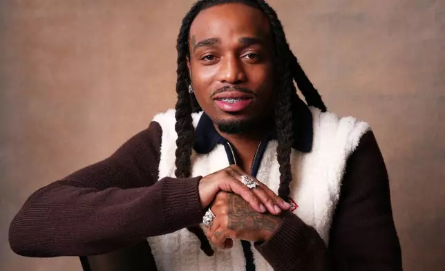 Quavo poses for a portrait on Wednesday, Sept. 30, 2026, in Los Angeles. (AP Photo/Chris Pizzello)
