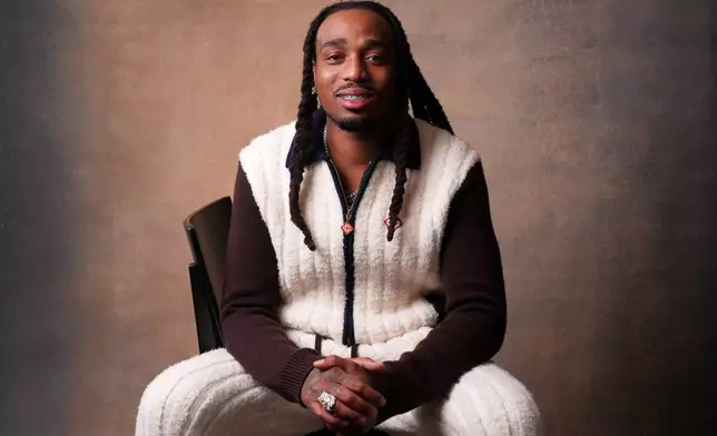 Quavo poses for a portrait on Wednesday, Sept. 30, 2026, in Los Angeles. (AP Photo/Chris Pizzello)