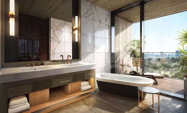 GYOEN SUITE Bathroom: Panoramic Views of Shinjuku Gyoen National Garden