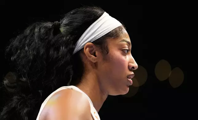 Atlanta Dream forward Angel Reese (5) on the court during Game 4 of the WNBA basketball finals against the Golden State Valkyries on Saturday, Oct. 24, 2026, in Atlanta. (AP Photo/Brynn Anderson)