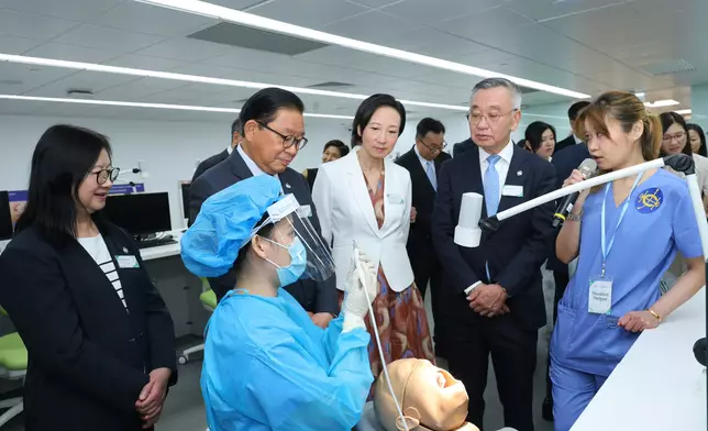 Guests tour the Jockey Club Dental Care Training Centre.