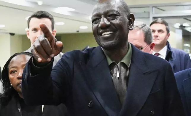 Kenya's President William Ruto arrives for the Russia-Africa Summit in Moscow, Wednesday, Oct. 28, 2026. (Kirill Kallinikov/Russia-Africa Summit, Economic and Humanitarian forum host photo agency via AP)