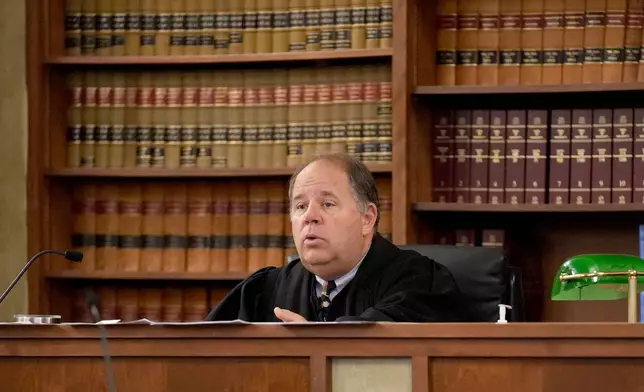 Orleans District Court Judge John Julian presided over the arraignment of Braden Peters, also known as Clavicular, in Orleans District Court, Thursday, Oct. 22, 2026, in Orleans, Mass. (Merrily Cassidy/Cape Cod Times via AP, Pool)