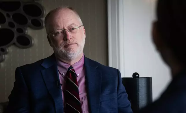 David Goodwin speaks during an interview in Atlanta, Wednesday, June 24, 2026. (AP Photo/Ron Harris)