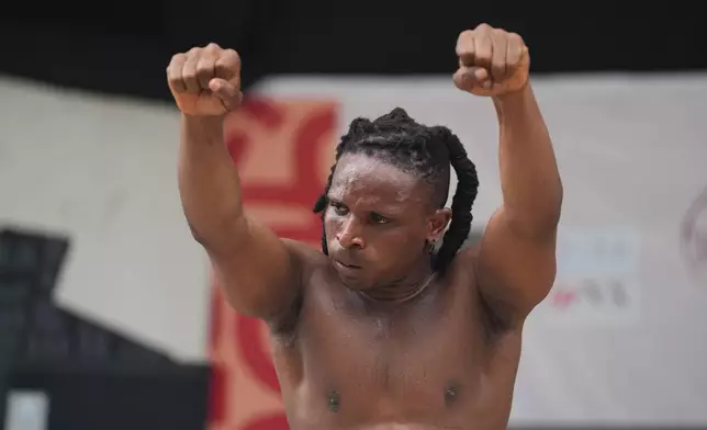 Benjamin Daniel, known as Ben Dancer, attempts dancing for 168 hours in a bid to set a Guinness World Record, at the freedom park in Lagos, Nigeria, Tuesday, Sept. 29, 2026. (AP Photo/Sunday Alamba)