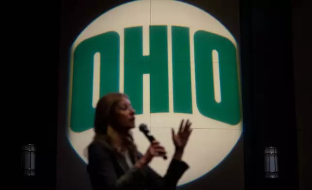 Democratic gubernatorial candidate Dr. Amy Acton speaks during a campaign event at Ohio University in Athens, Ohio, Thursday, Sept. 17, 2026. (AP Photo/Carolyn Kaster)