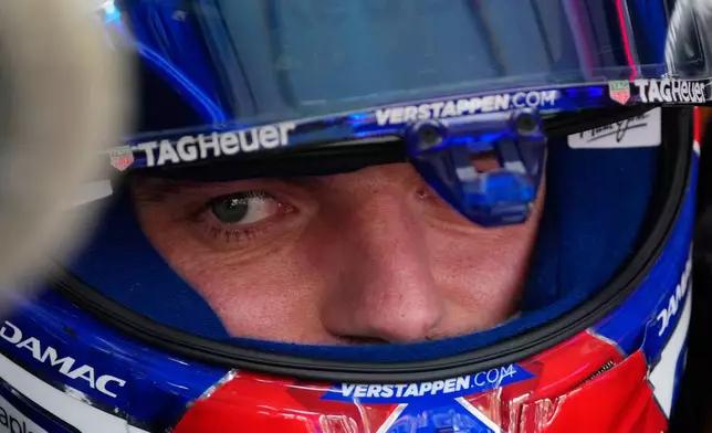 Red Bull driver Max Verstappen of the Netherlands prepares during the third practice session at the Bahrain Grand Prix in Sepang, Malaysia, Saturday, Oct. 3, 2026. (AP Photo/Vincent Thian)