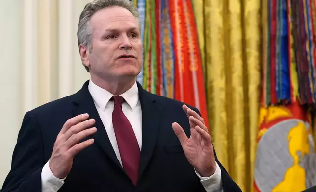 FILE - Alaska Gov. Mike Dunleavy speaks in the Oval Office of the White House during an event with President Donald Trump, Sept. 30, 2026, in Washington. (AP Photo/Alex Brandon, File)