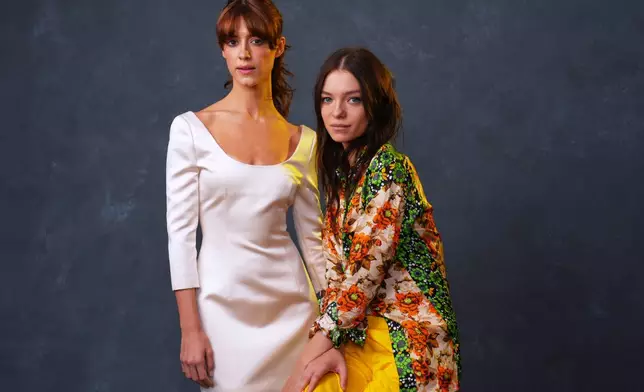 Daisy Edgar-Jones, left, and Esmé Creed-Miles pose for a portrait to promote the film "Sense and Sensibility" on Monday, Oct. 5, 2026, in Beverly Hills, Calif. (AP Photo/Chris Pizzello)