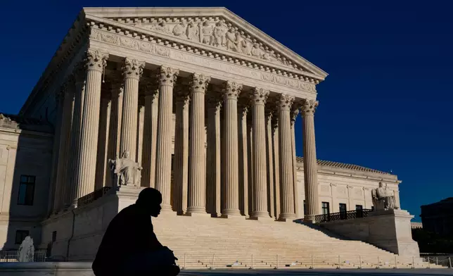 The Supreme Court is seen in Washington, late Thursday, Oct. 1, 2026, as the justices prepare to begin the new term next week. (AP Photo/J. Scott Applewhite)