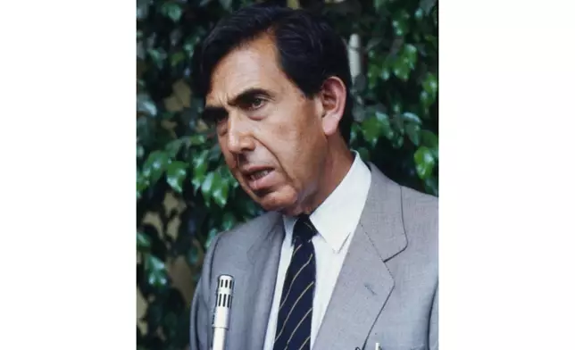 FILE - Mexico's Cuauhtemoc Cardenas, National Democratic Front (FDN) candidate speaks during a press conference in Mexico City, July 6, 1988. (AP Photo/Valente Cotera, File)