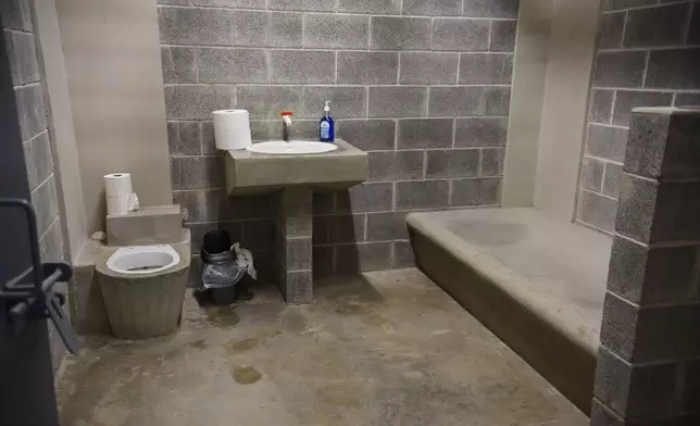 A view of a cell inside the new high-security prison during a media tour in Alajuela, Costa Rica, Wednesday, Oct. 14, 2026. (AP Photo/Jose Diaz)