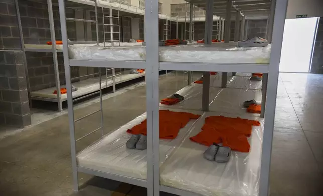 A view of a cell inside the new high-security prison during a media tour in Alajuela, Costa Rica, Wednesday, Oct. 14, 2026. (AP Photo/Jose Diaz)