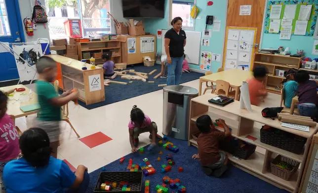 Children play at a Head Start preschool in Immokalee, Fla., Thursday, Sept. 10, 2026. (AP Photo/Rebecca Blackwell)