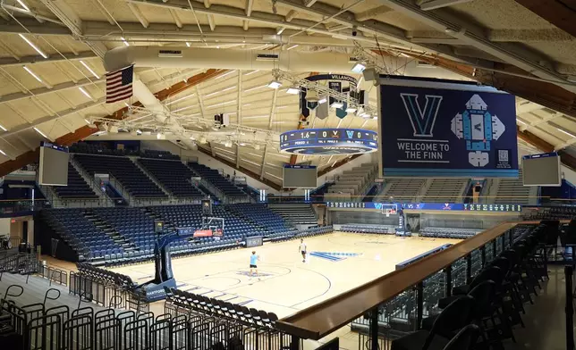 The interior of Finneran Pavilion is seen at Villanova University in Villanova, Pa., Wednesday, Oct. 21, 2026. (AP Photo/Matt Rourke)