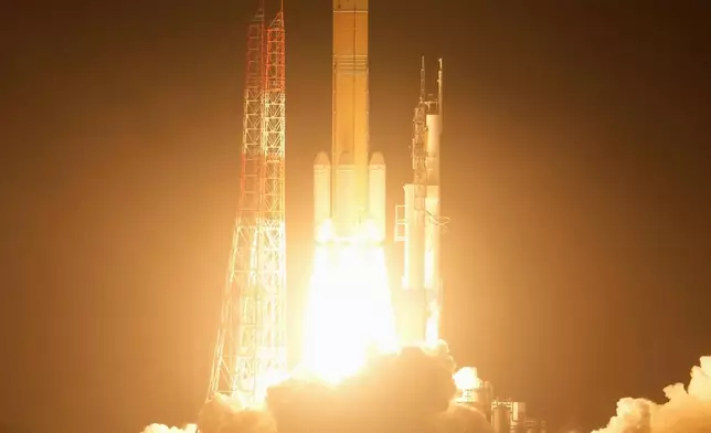 An H3 rocket lifts off from the Tanegashima Space Center in Kagoshima prefecture, southern Japan, Tuesday Oct. 20, 2026. (Naoki Hiraoka/Kyodo News via AP)