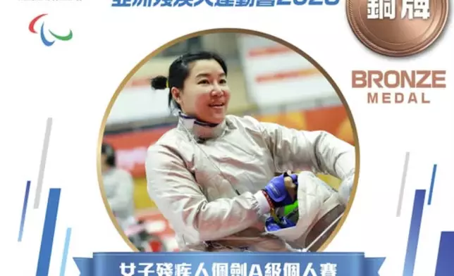 Yu Chui-yee. Photo source: FB@China Hong Kong Paralympic Committee
