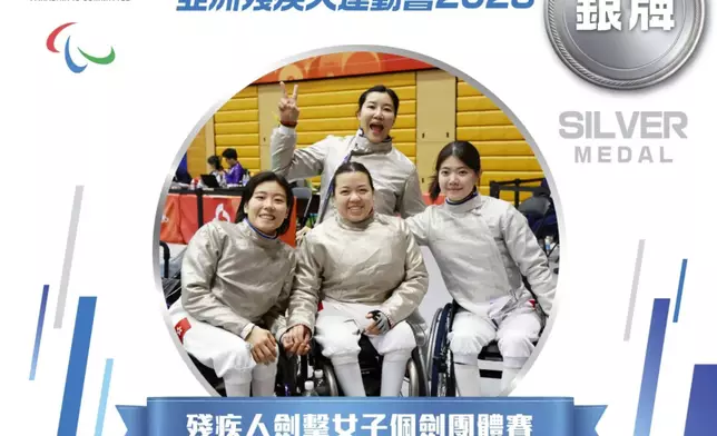 Chung Yuen-ping, Lam Ka-man, Tong Nga-ting, Yu Chui-yee. Photo source: FB@China Hong Kong Paralympic Committee