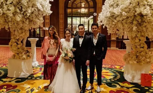 盛品儒與太太蔡一鳳亦有到場祝賀一對新人。