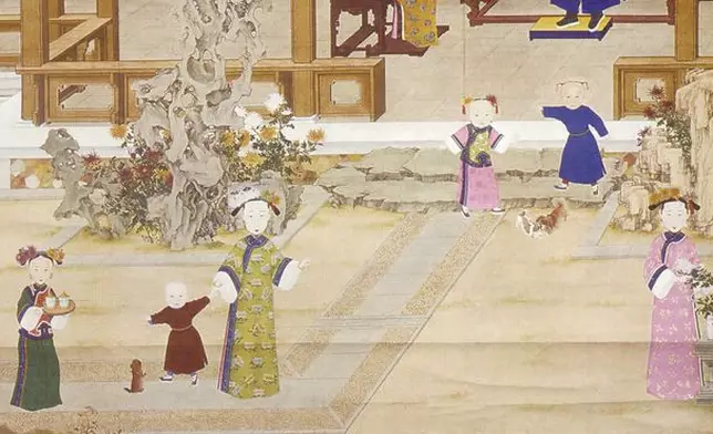 《道光帝喜溢秋庭圖軸》局部 (網上圖片)