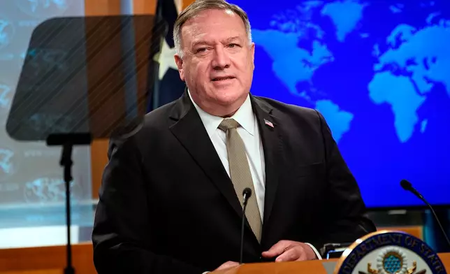 美國國務卿蓬佩奧宣布對華外交官限制措施。AP圖片