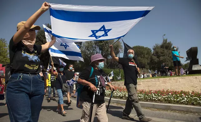 以色列近月有多次示威要求總理內塔尼亞胡下台。 AP