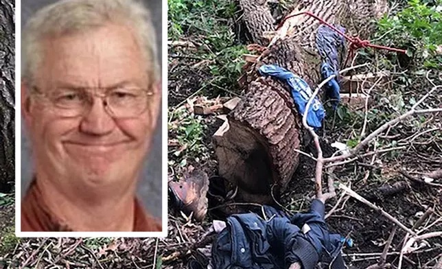 美國一名59歲退伍老兵遭大樹壓4日後獲救。網上圖片