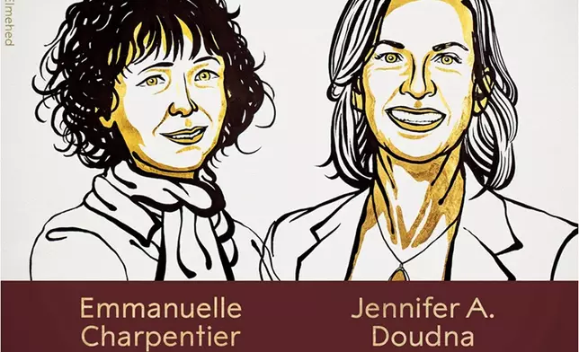 2人開發了一種「基因編輯技術」。諾貝爾官網圖片