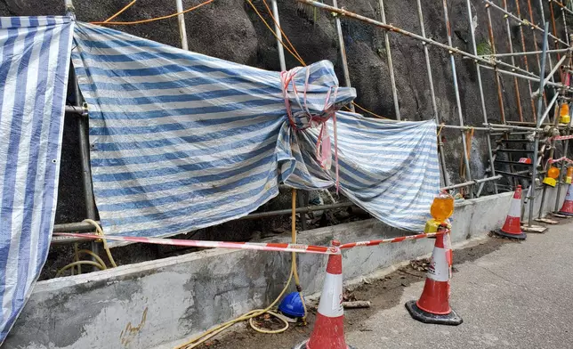 現場一段斜坡護土牆。