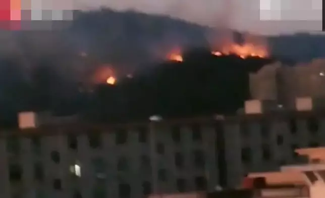 福建晉江靈源山於本月11日發生火災。視頻截圖