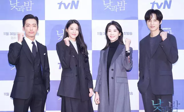 《日與夜》主演（左起）南宮珉、雪炫、李清娥、尹善宇（tvN Drama IG圖片）