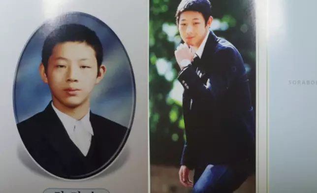 爆料的網民貼上金志洙的中學畢業冊照片（網上圖片）