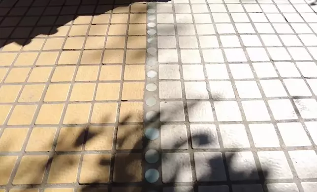 用不同顏色的磚塊分成兩國（影片截圖）