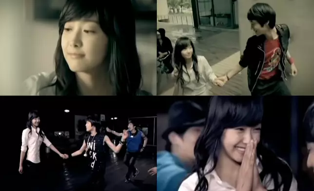 宋茜在2008年曾參與SHINee的出道曲《姐姐真漂亮》的MV做女主角，翌年以f(x)成員身份正式出道，並擔任隊長（網上圖片）