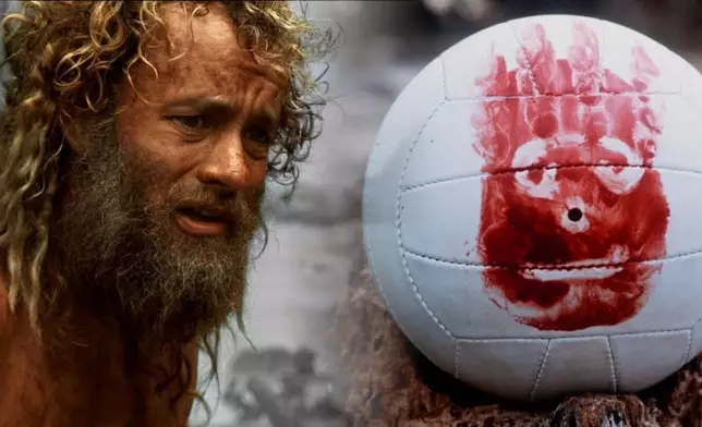 湯漢斯流落荒島後，排球「Wilson」成為他唯一的朋友。