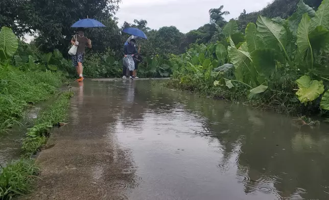 上水天平山村今日曾經水浸。