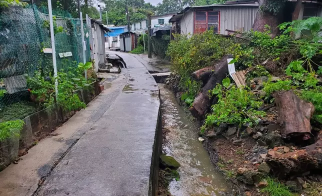 上水天平山村今日曾經水浸。