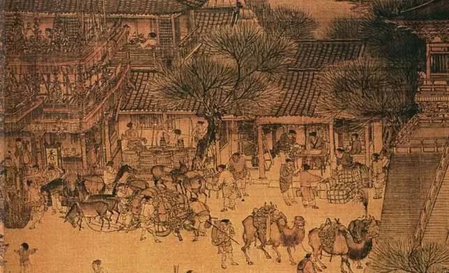 北宋張擇端的《清明上河圖》中，有相當多的酒鋪及攤位。網上圖片