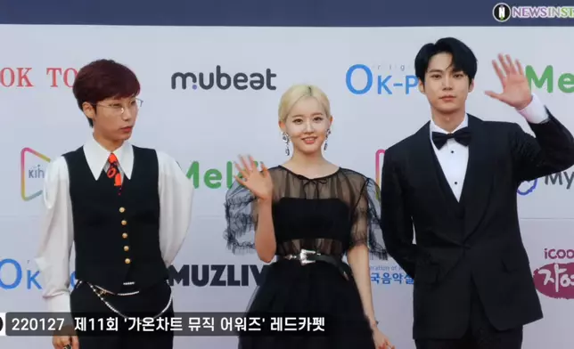 JaeJae、STAYC莳恩、NCT道英擔任《第11屆Gaon Chart Music Awards》大會司儀（網上圖片）