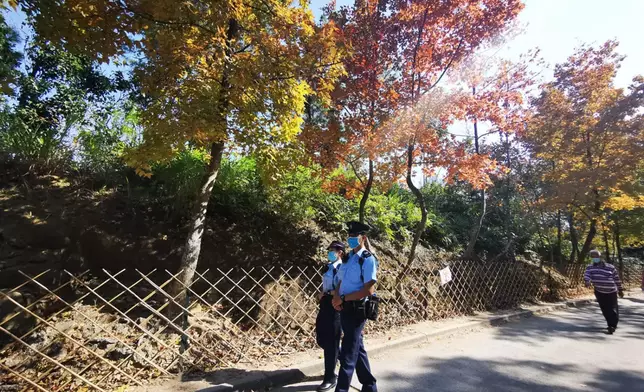 元朗警區安排軍裝人員巡邏和指揮交通。facebook圖片