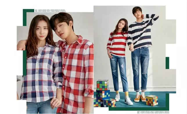 安孝燮與朴智賢於2017年的休閒服裝品牌廣告中合作（網上圖片）