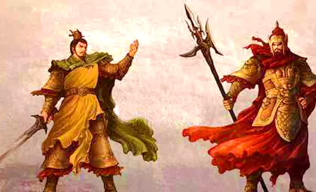 劉邦(左)與項羽畫像。(網上圖片)