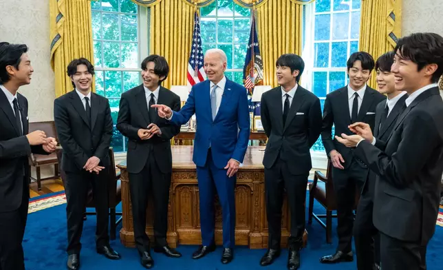 BTS早前訪問白宮和美國總統拜登會面（網上圖片）