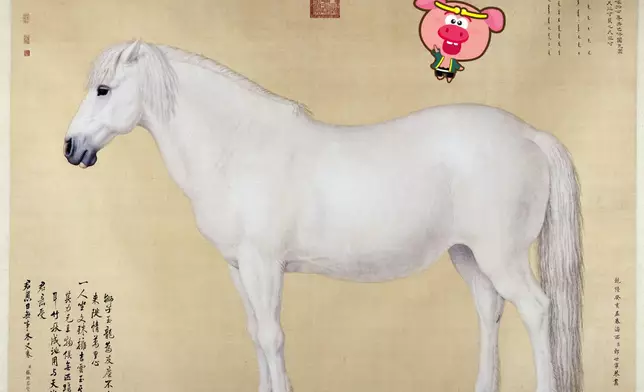 故宮博物館收藏郎世寧《十駿圖·獅子玉》。(資料圖片)